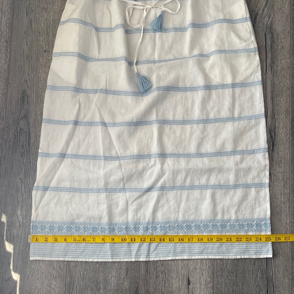 Tory Burch Light Blue and White Striped Midi Dress - Picture 6 of 16